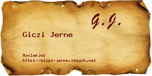 Giczi Jerne névjegykártya